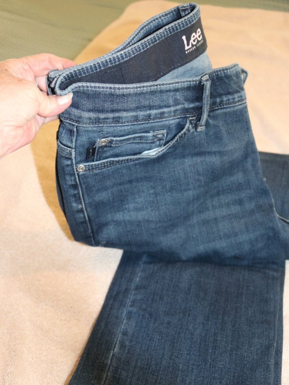 Lee Total Freedom, size 10 short straight leg, dark blue jeans, new.